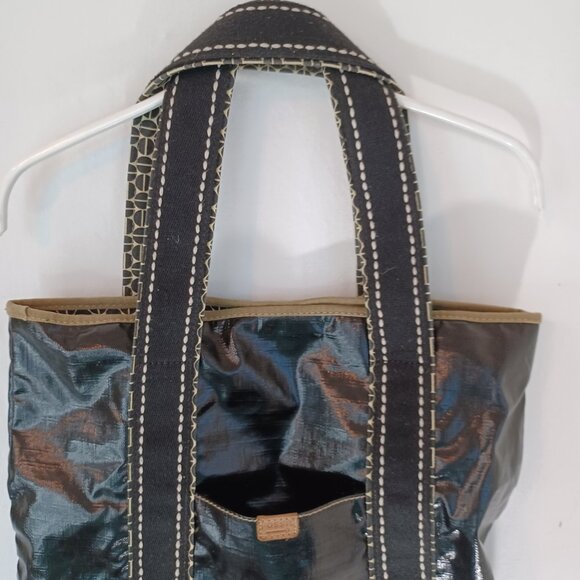 Fossil Key Per Bag Large Black Waxed Canvas Shoulder Tote - Picture 9 of 16